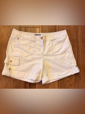 Tommy Hilfiger White Cotton Jean Shorts - Cuffed Casual Style